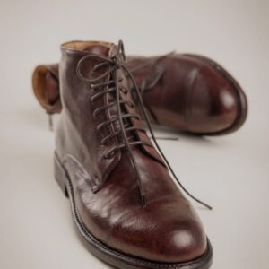 No. 08 - Bota Derby Cap-Toe con Cremallera - Búfalo Burdeos